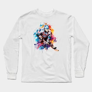 Ice Hockey Player Sport Game Champion Competition Abstract Long Sleeve T-Shirt